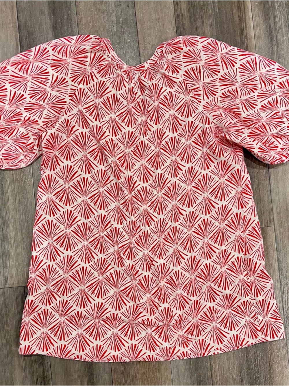 Sonoma Red and White Printed Button-Front Blouse - Picture 3 of 3